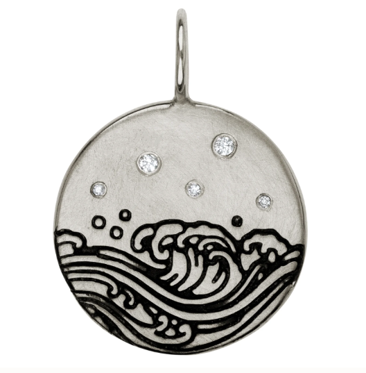 Heather B. Moore Silver Wave Round Charm