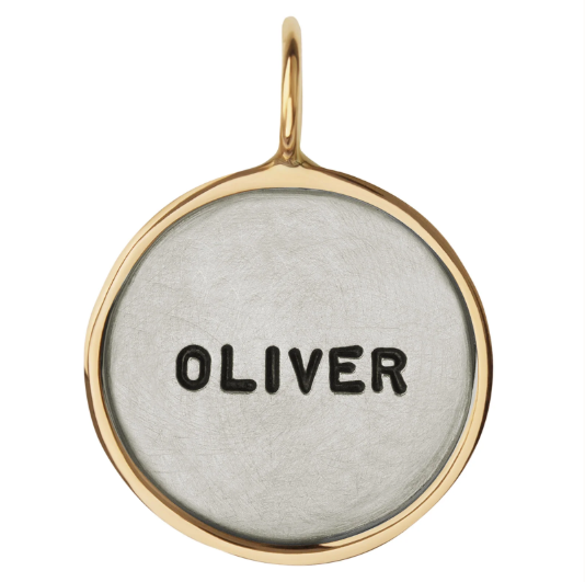 Heather B. Moore Silver & Gold Name And Date Round Charm