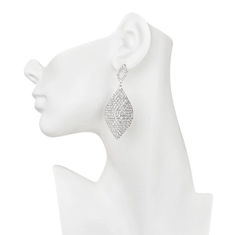 Waterfall Silver Shine Pierced Earrings (Sterling Silvertone)