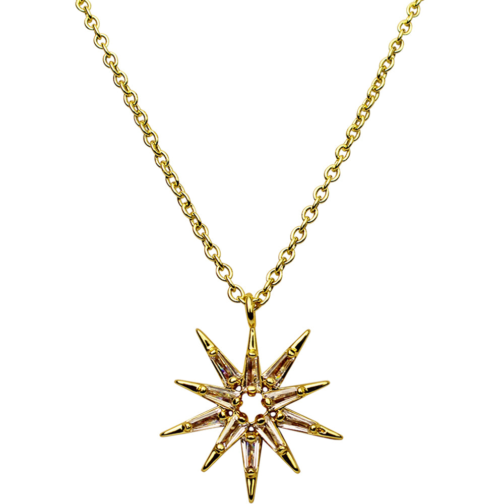 Star Of Wonder CZ Necklace (Goldtone) – Kirks Folly