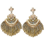 Hera Chandelier Earrings (Antique Goldtone/Blush)