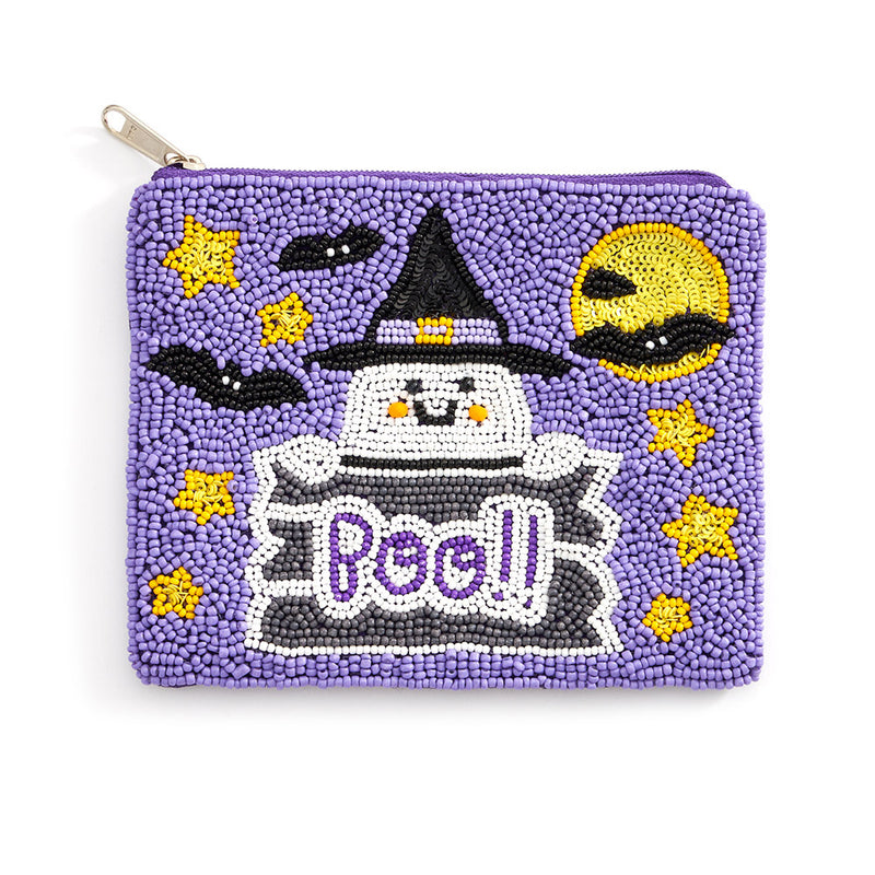 Baby Boo Ghost Beaded Mini Pouch Bag