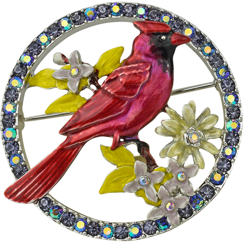 Crimson Cardinal Pin (Silvertone)