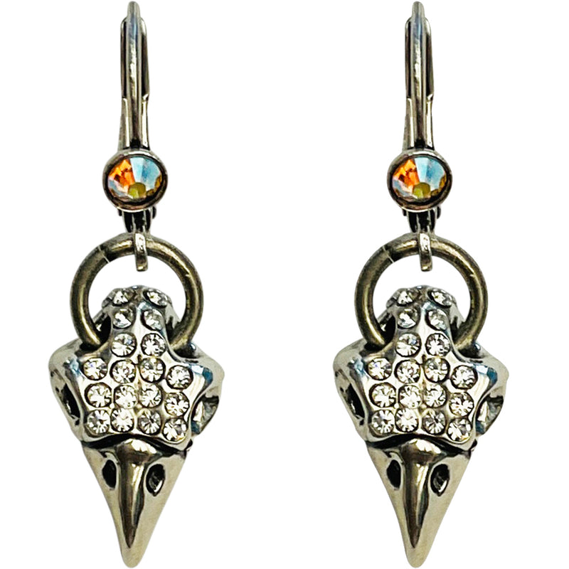 "One Of A Kind" Raven's Spell Leverback Earrings (Silver Ox)
