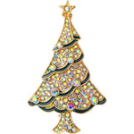 Sparkleicious Christmas Tree Pin Pendant (Goldtone)