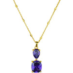 Dazzling Dreamer CZ Necklace (Goldtone/Violet)