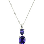 Dazzling Dreamer CZ Necklace (Sterling Silvertone/Violet)