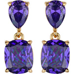 Dazzling Dreamer CZ Pierced Earrings (Goldtone/Violet)