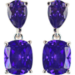 Dazzling Dreamer CZ Pierced Earrings (Sterling Silvertone/Violet)