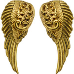 Angel Wing Pierced Earrings (Antique Goldtone)