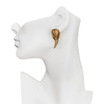 Angel Wing Pierced Earrings (Antique Goldtone)