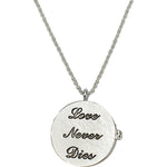 Love Never Dies Glass Seaview Moon Locket Necklace (Sterling Silvertone/Crystal AB)