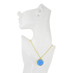 Love Never Dies Glass Seaview Moon Locket Necklace (Goldtone/Sapphire AB)