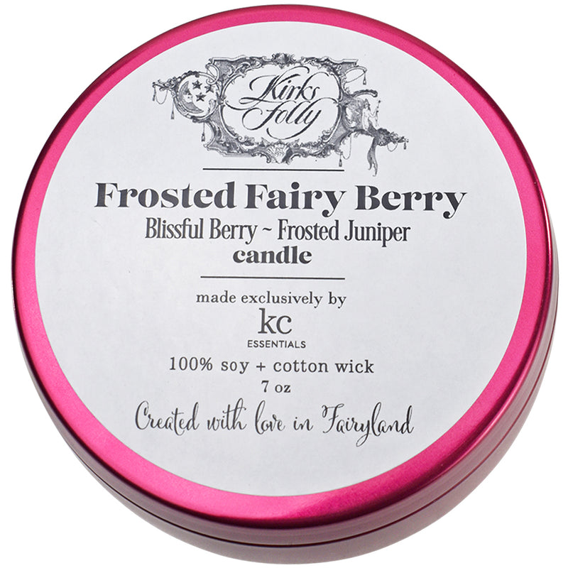Frosted Fairy Berry 7oz Soy Candle (Berry Candle Tin)