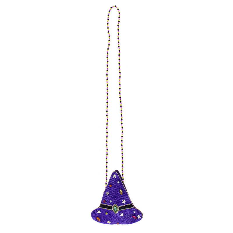 Stella Witch Hat Beaded Crossbody Purse (Twilight Purple)