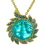 Goddess Seaview Moon Divine Ombre Necklace (Goldtone/Mermaid Azure)
