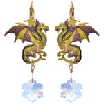 Dragon's Holiday Snowflake Leverback Earrings (Goldtone)