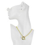 Sailor Clasp Rolo Chain Charm Holder Necklace (Goldtone)