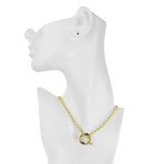 Sailor Clasp Rolo Chain Charm Holder 30" Necklace (Goldtone)