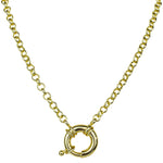 Sailor Clasp Rolo Chain Charm Holder 30" Necklace (Goldtone)