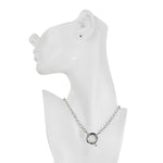 Sailor Clasp Rolo Chain Charm Holder 30" Necklace (Sterling Silvertone)