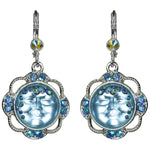 Sweetheart Goddess Seaview Moon Leverback Earrings (Sterling Silvertone/Lt. Sapphire)