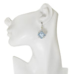 Sweetheart Goddess Seaview Moon Leverback Earrings (Sterling Silvertone/Lt. Sapphire)