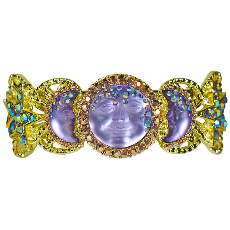 Seaview Moon Spellcaster Cuff Bracelet (Goldtone/Twilight Purple)