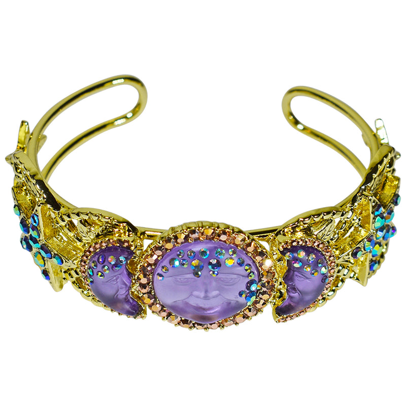 Seaview Moon Spellcaster Cuff Bracelet (Goldtone/Twilight Purple)