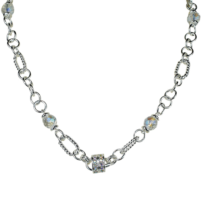 Crystal Link Magnetic Interchangeable Necklace (Sterling Silvertone)