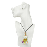 Bunnies In A Glass Bottle Necklace (Goldtone)