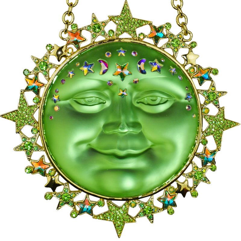 Venus Seaview Moon Galaxy Starlight Ornament (Goldtone/Spring Green)