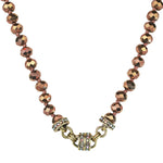 Crystal Goddess Beaded Magnetic Interchangeable Necklace ( Brasstone/Golden Bronze)