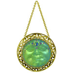 Celtic Knot Sweetheart 88mm Mystic Seaview Moon Ornament (Goldtone/Mystic Green Iridis)