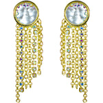Goddess Seaview Moon Dancing Pierced Earrings (Goldtone/Crystal AB)