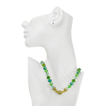 Divine Ombre 10mm Beaded Magnetic Interchangeable Necklace (Goldtone/Multi Green)