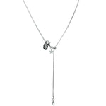 Shimmer Box Chain 20" Slide Necklace (Sterling Silvertone)