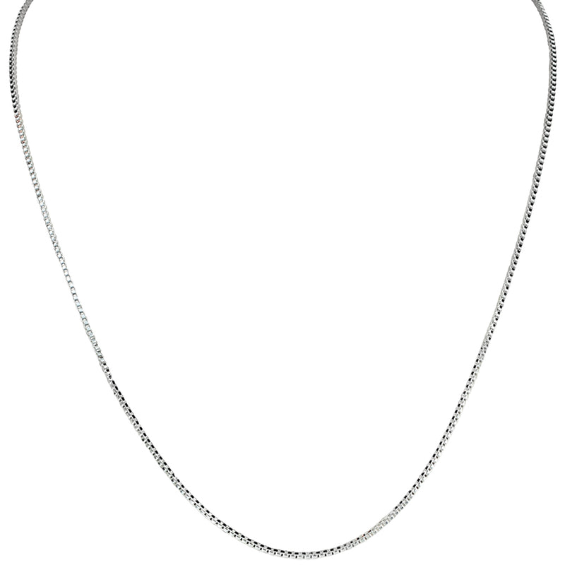 Shimmer Box Chain 20" Slide Necklace (Sterling Silvertone)
