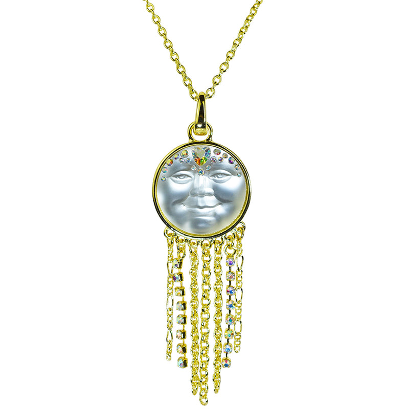 Goddess Seaview Moon Dancing Necklace (Goldtone/Crystal Aurora Borealis)