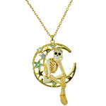 Moon Rider Skeleton Necklace (Goldtone)