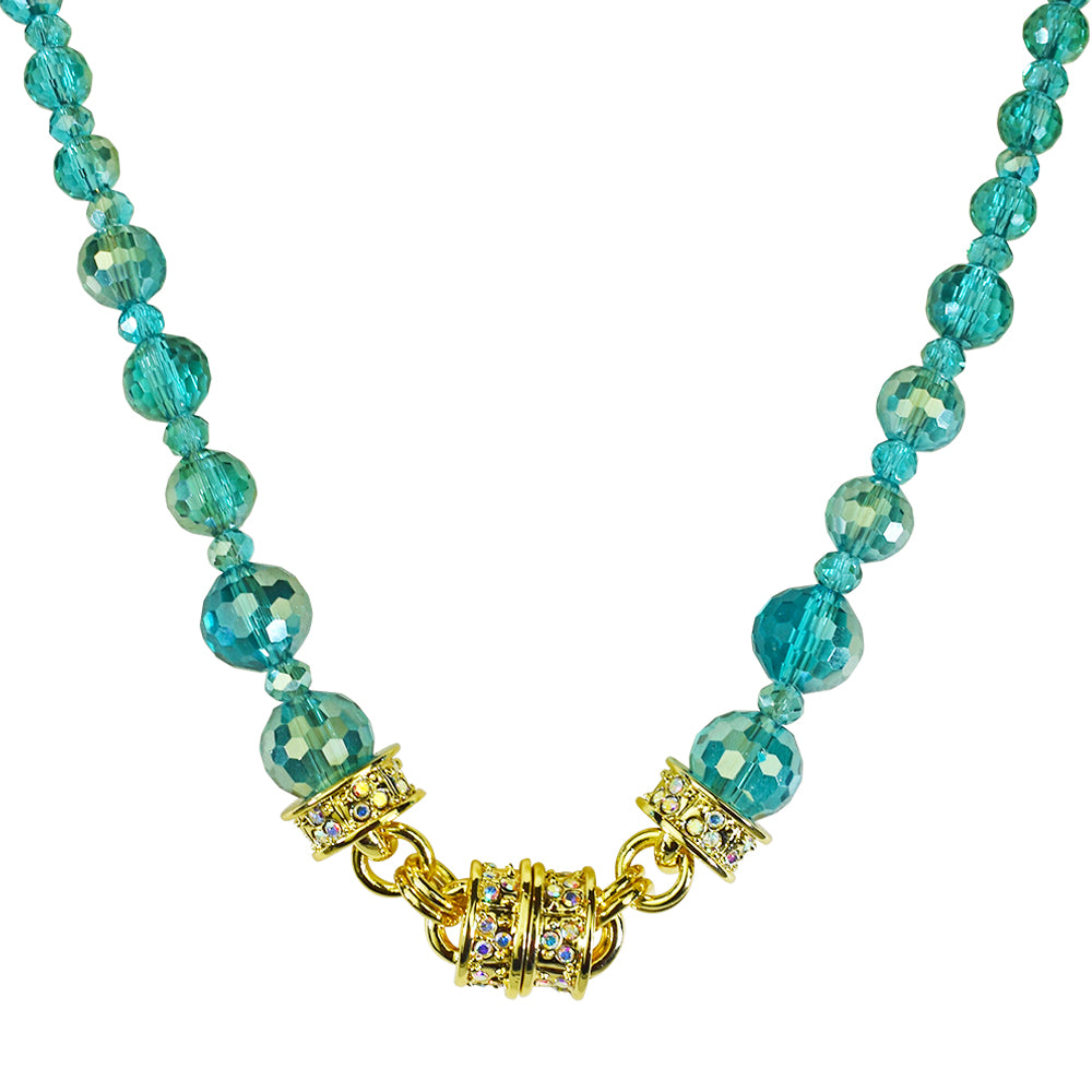 Kirks Folly Beaded Necklace Blue Crystal hotsell