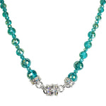 Belle Of The Ball Beaded Magnetic Interchangeable Necklace (Sterling Silvertone/Teal AB)