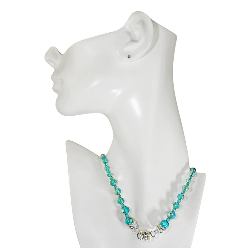 Belle Of The Ball Beaded Magnetic Interchangeable Necklace (Sterling Silvertone/Azure AB)