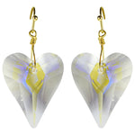 Aphrodite Crystal Heart French Wire Earrings (Goldtone/Crystal AB)