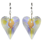 Aphrodite Crystal Heart French Wire Earrings (Sterling Silvertone/Crystal AB)