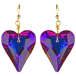 Aphrodite Crystal Heart French Wire Earrings (Goldtone/Mystic Iridis)