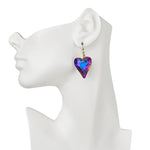 Aphrodite Crystal Heart French Wire Earrings (Goldtone/Mystic Iridis)