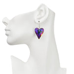 Aphrodite Crystal Heart French Wire Earrings (Sterling Silvertone/Mystic Iridis)