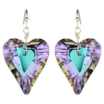 Aphrodite Crystal Heart French Wire Earrings (Sterling Silvertone/Violet AB)