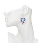 Aphrodite Crystal Heart French Wire Earrings (Sterling Silvertone/Violet AB)